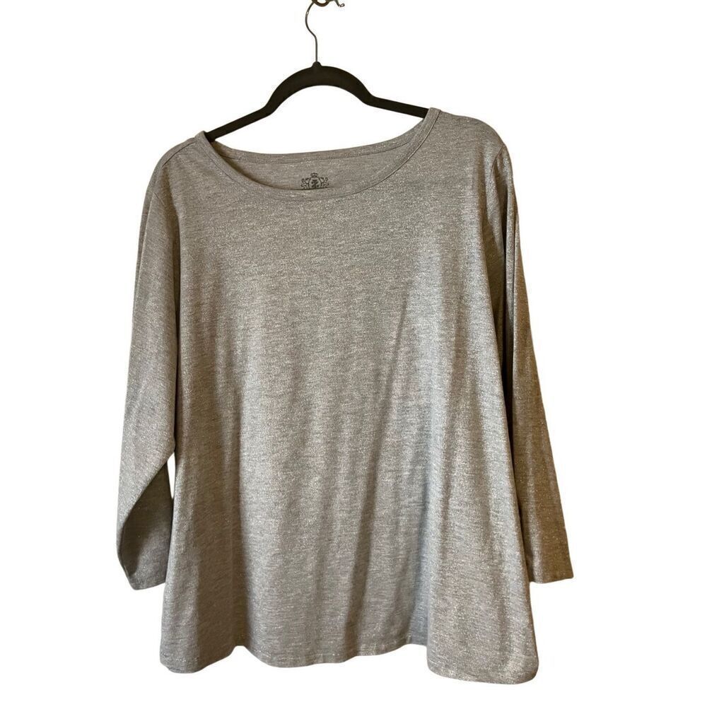 Izod Silver Metalic LS Tee 1X